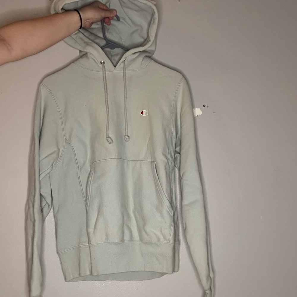 Unisex mint green Champion hoodie